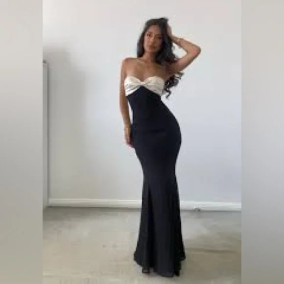 Petal & pup Runaway strapless chiffon maxi dress nwot - Picture 5 of 9